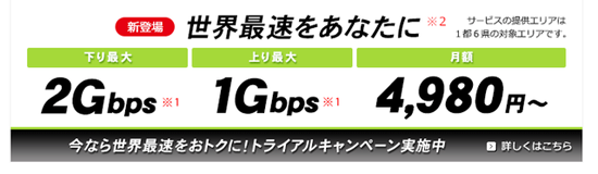 日本推出世界最高速光纤网络＂NURO光＂