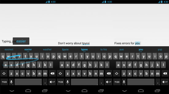 支持手势滑动输入 Android平台键盘应用升级