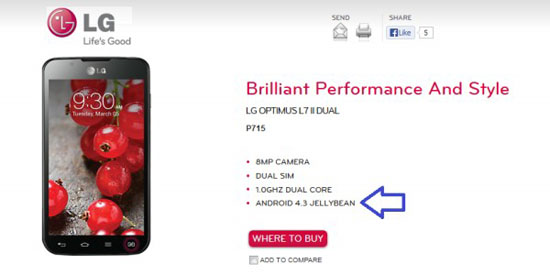 LG Optimus L7 II Dual将搭载Android 4.3系统