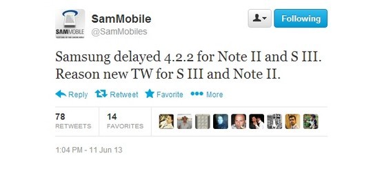 三星S3及Note2将推迟发布Android 4.2.2固件更新