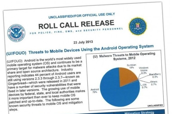 美国安全局与FBI称Android已威胁全国 隐患比例达79%