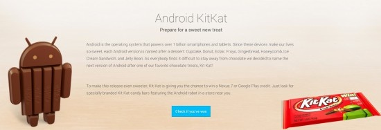 新版Android 4.4命名为KitKat