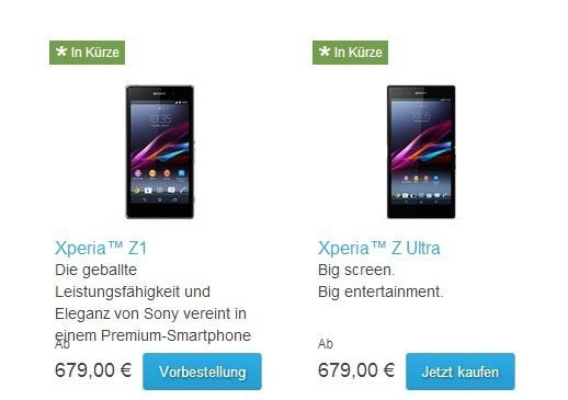 索尼防水旗舰机Xperia Z1行货售价4999元