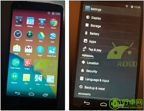 谷歌Nexus 5真机曝光 搭载Android 4.4系统