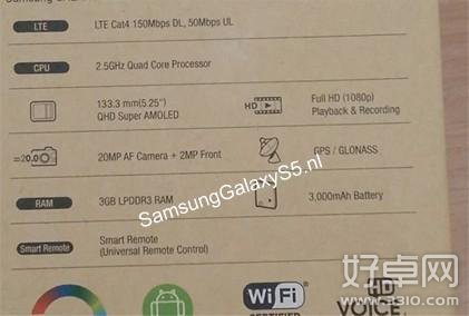 三星GALAXY S5渲染图泄露 和GALAXY S4差别不大