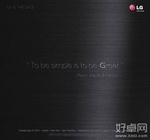 上半年最后一款旗舰产品LG G3登场 或于27日正式发布