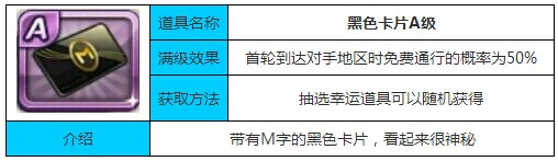 天天富翁黑色卡片A级属性一览表