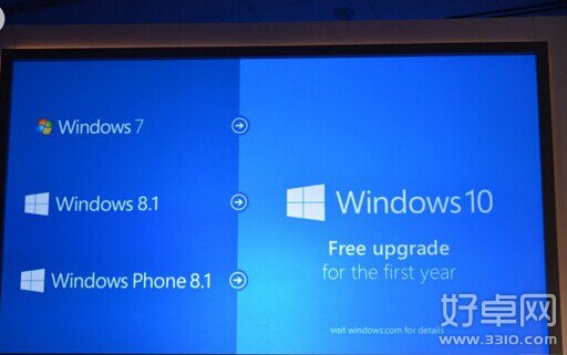 微软1月22日正式发布Windows 10