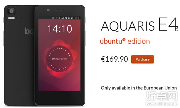 Ubuntu系统智能手机Aquaris E4.5欧洲开卖 售价约180美元