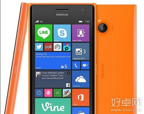 带有诺基亚标志的Lumia 735