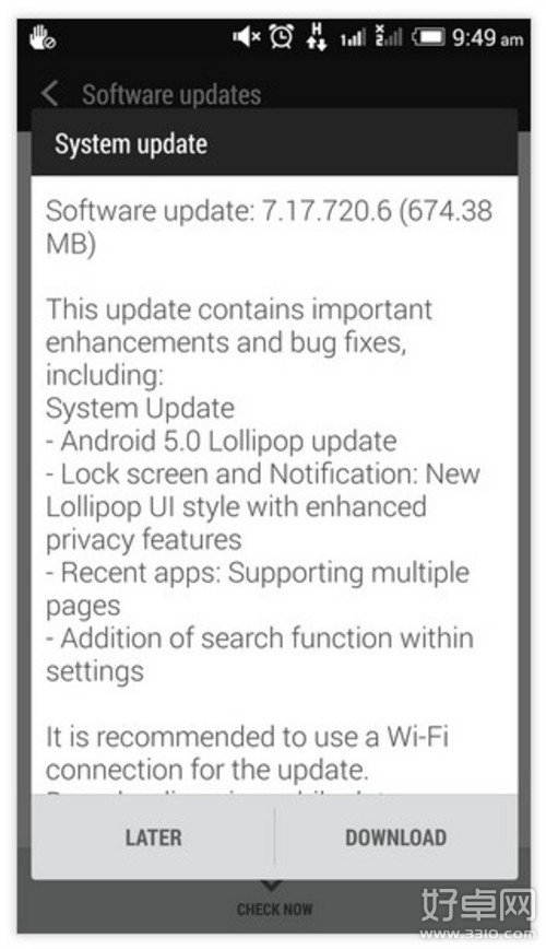 HTC One M7新系统推送：Android 5.0终于到来