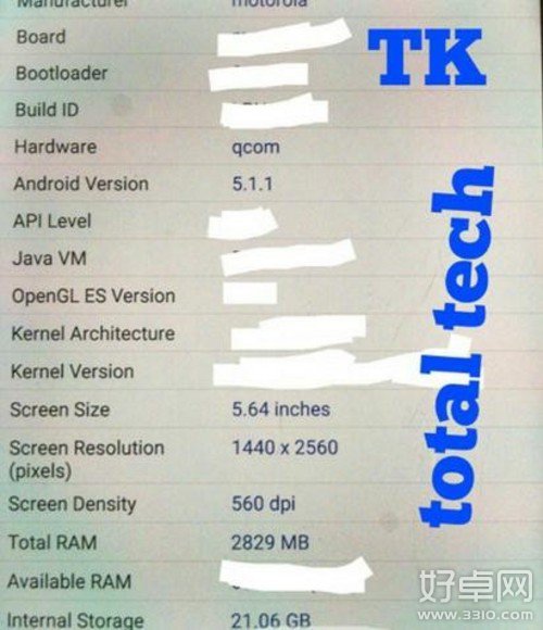 第三代Moto X再曝光：2k大屏幕+双闪光灯
