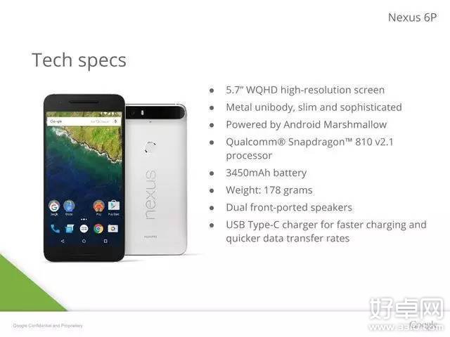 谷歌Nexus 6P配置详情